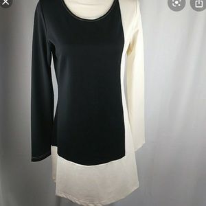 NWT VFISH! black & white long sleeve dress large